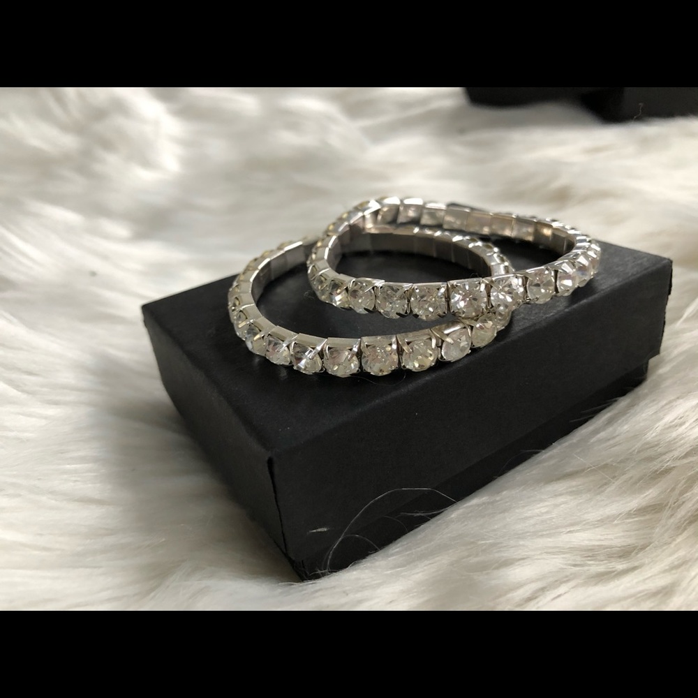 Rhinestone silver bracelets